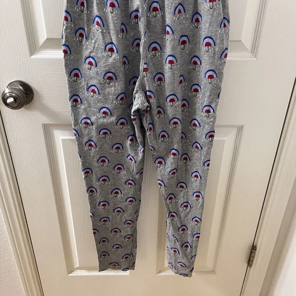 Tea Collection What's the Scoop Rainbow Rain Umbrella Jumpsuit Girl's Size 14